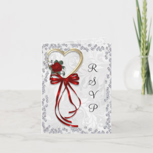 Romantische Rose, Diamanten und Hochzeitsinvit Einladung