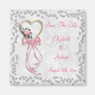 Romantische Rose, Diamanten und Multiband Save the Magnet
