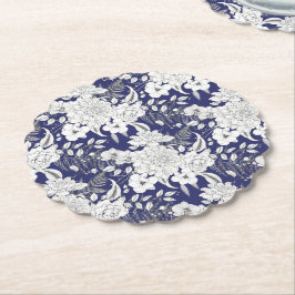 Romantische Rose-Ekalyptuslinie zeichnend lila Untersetzer