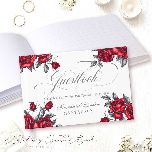 Romantische Rose Floral Wedding Gästebuch (Von Creator hochgeladen)