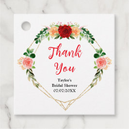 Romantische Rose Florales Brautparty Vielen Dank Geschenkanhänger