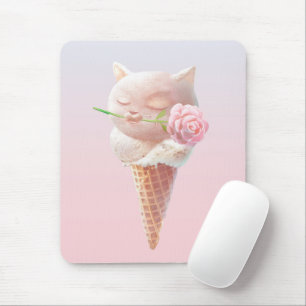 Romantische Rose: Fräulein Maunz Rosa Eistüten Kun Mousepad