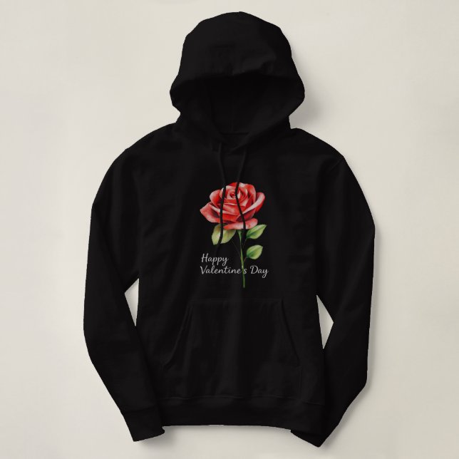 "Romantische Rose für den Valentinstag" Hoodie (Design vorne)