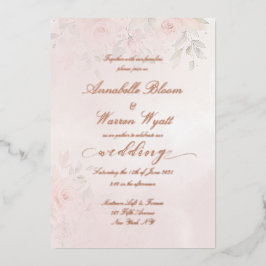 Romantische Rose Garten 1 mit Rose Gold Folieneinladung