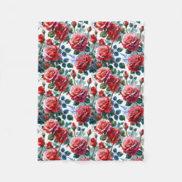Romantische Rose Gartendruckerei Fleecedecke