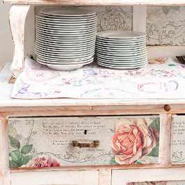 Romantische Rose, Gedicht und Grenze Seidenpapier