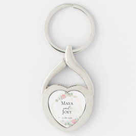 Romantische Rose Geometric Wedding Schlüsselanhänger