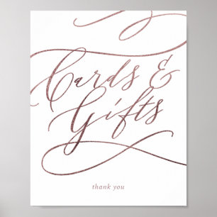 Romantische Rose Gold Calligraphy Cards & Gifts Ze Poster