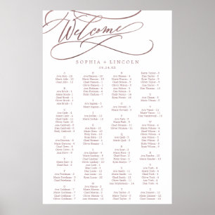 Romantische Rose Gold Calligraphy Seekarte Poster