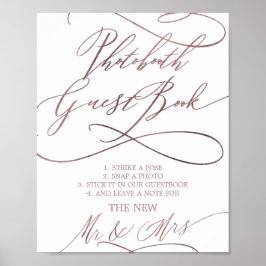 Romantische Rose Gold Fotobooth Gästebuchsignatur Poster