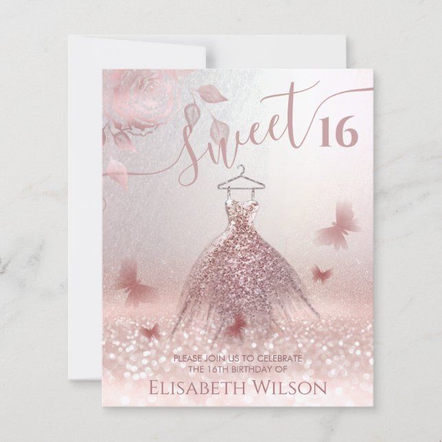 Romantische Rose Gold Glitzer Ober Kleidung Schmet (Vorderseite)