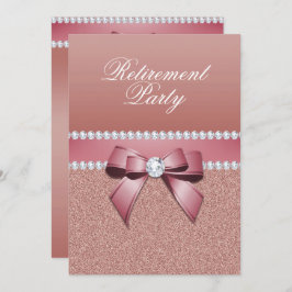 Romantische Rose Gold Retirement Party Einladung