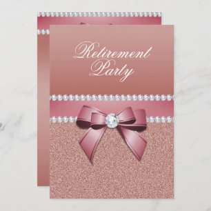 Romantische Rose Gold Retirement Party Einladung