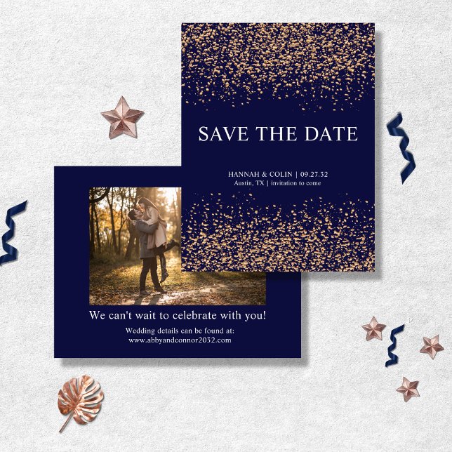 Romantische Rose Gold Stardust Save the Date (Von Creator hochgeladen)