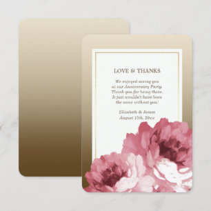 Romantische Rose Gold Vielen Dank Jubiläumskarten Dankeskarte