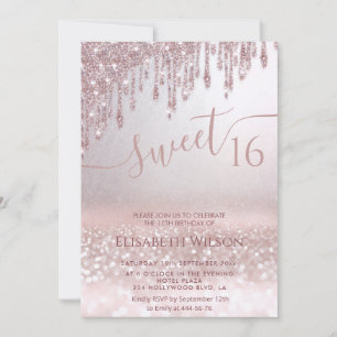 Romantische Rose Goldglitterie Ober-Schmetterling- Einladung