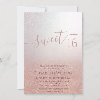 Romantische Rose Goldglitterie Ober-Schmetterling- Einladung