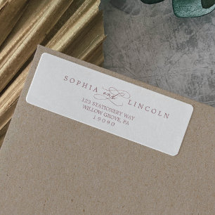 Romantische Rose Goldkalligraphie Rücksendeadresse