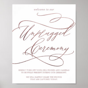 Romantische Rose Goldkalligraphie - Unplugged Zere Poster