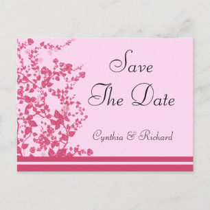Romantische Rose Hochzeit speichern Datum Postkart Ankündigungspostkarte