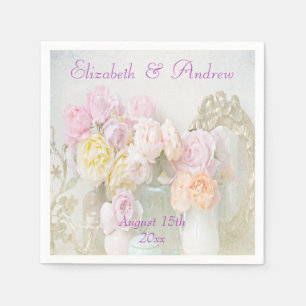 Romantische Rose in Jars Wedding Napkins Serviette