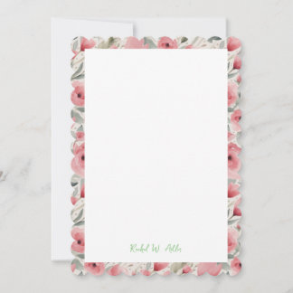 Romantische Rose in Soft Pink & Grüntöne Geschicht Einladung