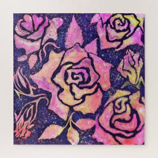 Romantische Rose Jigsaw Puzzle - Malerei Art (Vertikal)