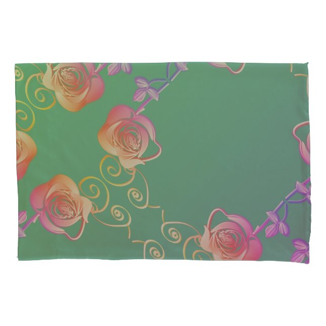 Romantische Rose Kissenbezug (Vorderseite-Links)