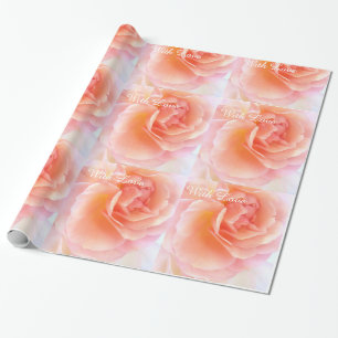 Romantische Rose mit Liebe Geschenkpapier
