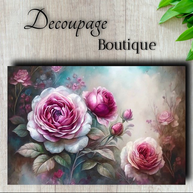 Romantische Rose Nebst Dekoupage Seidenpapier (Romantic Rose Mist Decoupage Tissue Paper)