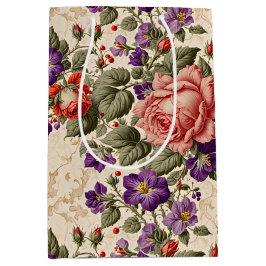 Romantische Rose Peach und Coral Mittlere Geschenktüte