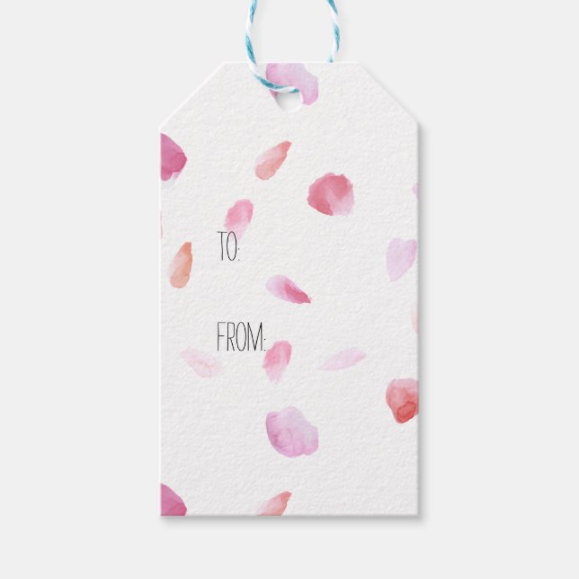 Romantische Rose Petals Geschenkanhänger (Vorderseite)