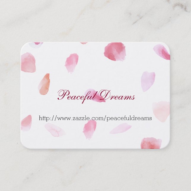 Romantische Rose Petals Visitenkarte (Vorderseite)