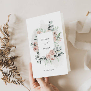 Romantische Rose Rahmen Elegantes Hochzeitspapierp Flyer