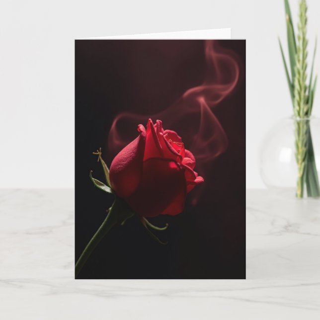 Romantische Rose Rauch Effekt Karte (Vorderseite)