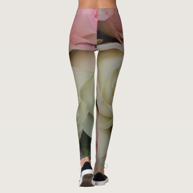 Romantische Rose Rosa Blume Leggings (Rückseite)