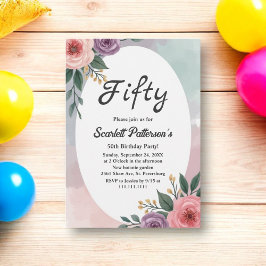 Romantische Rose Rustikale Wasserfarbe Blumengebur Einladung