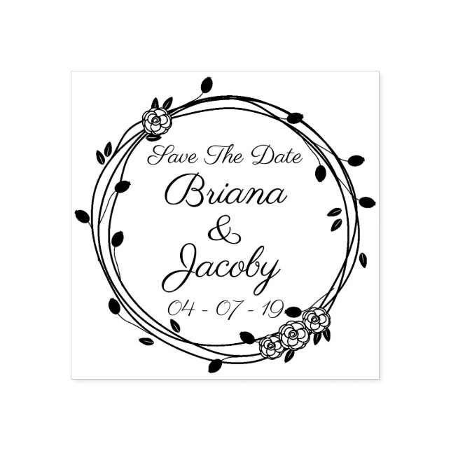 Romantische Rose Save the Date Gummistempel (Prägung)