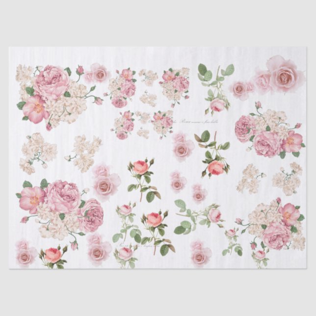 Romantische Rose Seidenpapier (Vorderseite)
