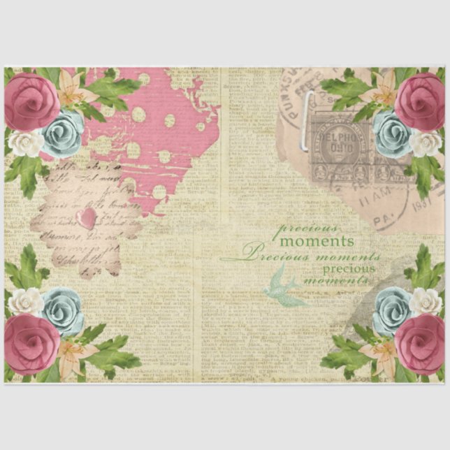 Romantische Rose Serie Design 10 Seidenpapier (Vorderseite)