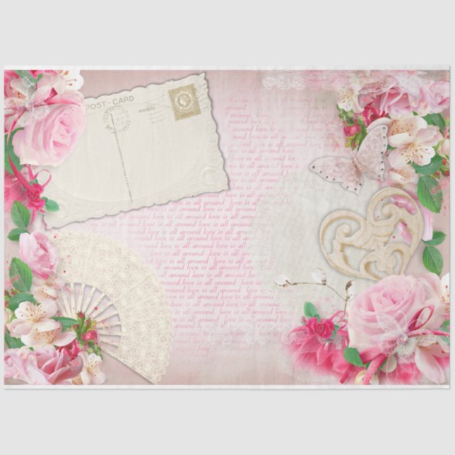 Romantische Rose Serie Design 12 Seidenpapier (Vorderseite)