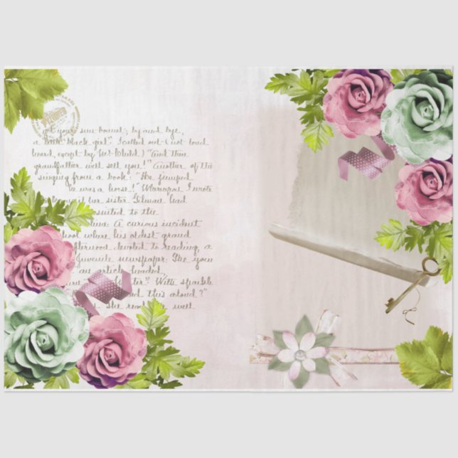 Romantische Rose Serie Design 13 Seidenpapier (Vorderseite)