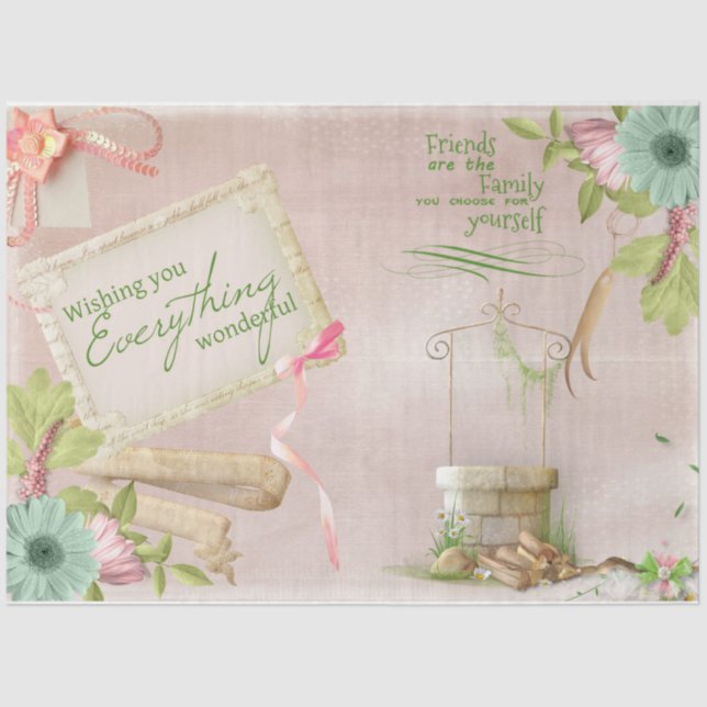 Romantische Rose Serie Design 15 Seidenpapier (Vorderseite)