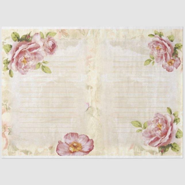 Romantische Rose Serie Design 7 Seidenpapier (Vorderseite)