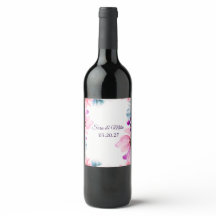 Romantische Rosé- und Blaue Floral-Hochzeitseinlad