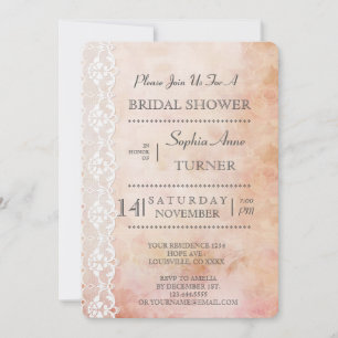 Romantische Rose und Lace BRIDAL SHOWER Einladunge Einladung