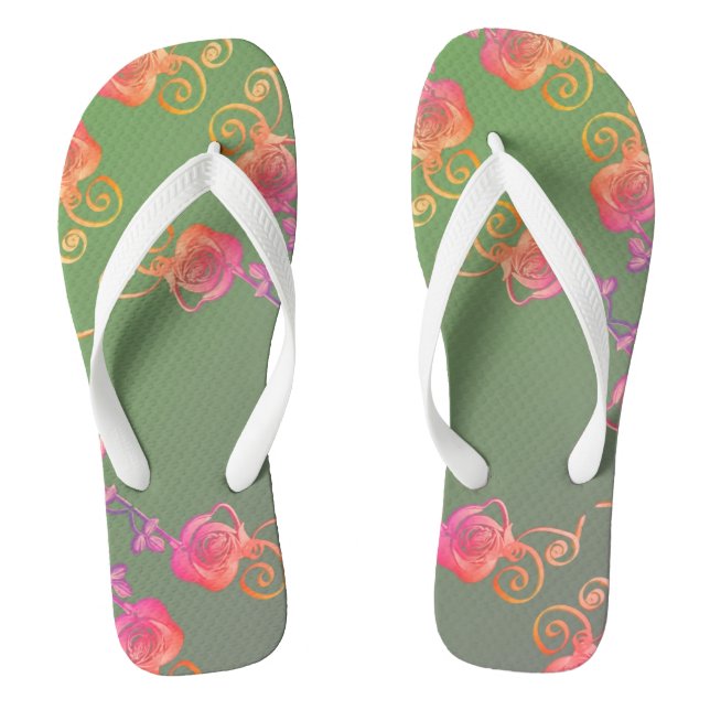 Romantische Rose und Pflaumenmoospaare von Flip Fl Flip Flops (Fußbett)