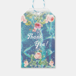 Romantische Rose und Sparkys danken Ihnen Geschenkanhänger