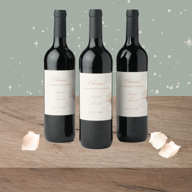 Romantische Rose Weinmarken Weinetikett (Von Creator hochgeladen)