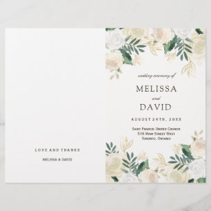 Romantische Rose Woodland Hochzeitsprogramme